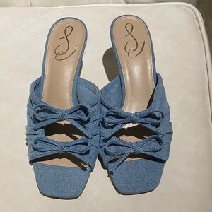 Sam Edelman Denim Blue Bow Heels
